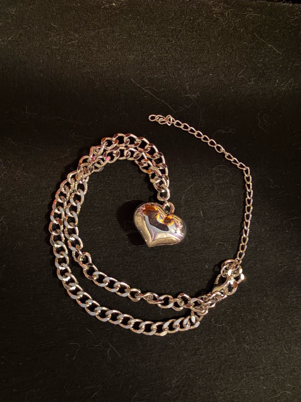 Silver Heart Pendant Necklace - Women Jewelry